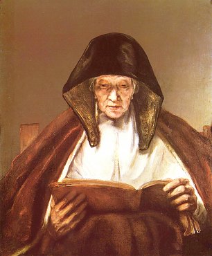 Rembrandt van Rijn Alte Frau lesend Wandbilder 