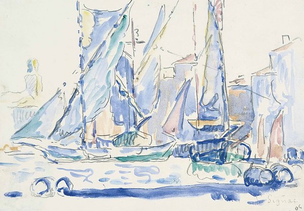 Paul Signac Saint Tropez Tartans in the Port Wandbild