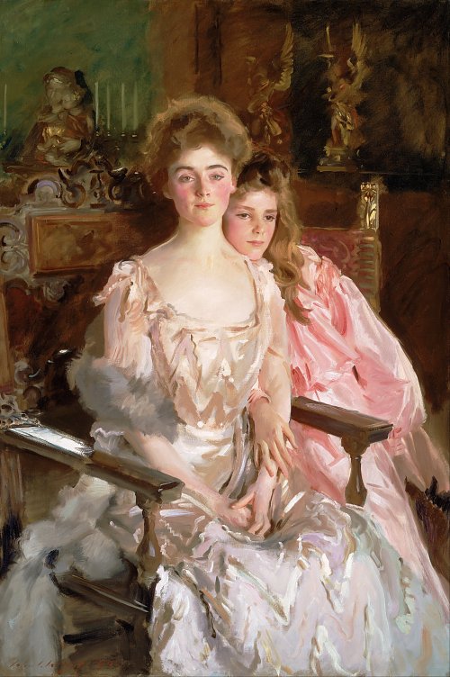 John Singer Sargent Mrs Fiske Warren Gretchen Osgood and Her Daughter Rachel Wandbild