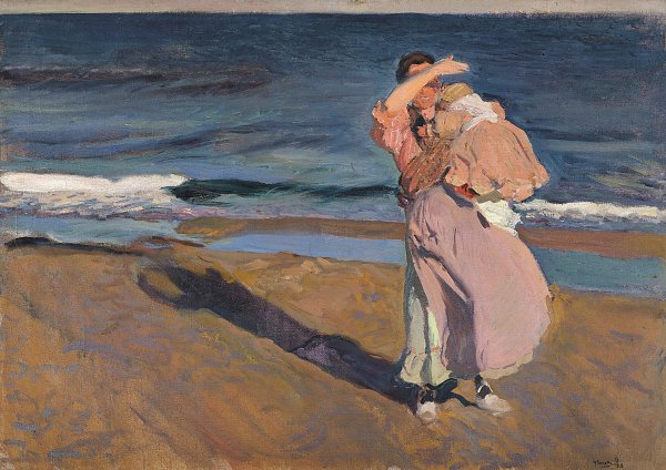 Joaquin Sorolla Pescadora con su hijo Wandbild