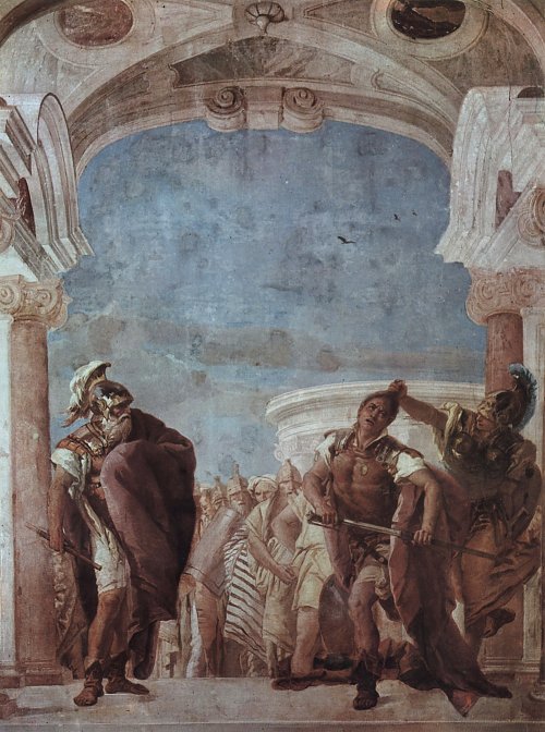 Tiepolo Villa Valmarana Vincenza Ruggero befreit Angelica Detail Wandbild