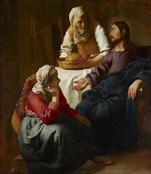 Jan Vermeer Christus bei Maria und Martha Wandbild