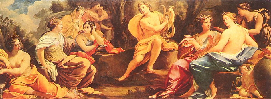 Simon Vouet Apollo und die Musen Wandbild