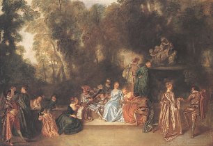 Antoine Watteau Gesellschaft im Freien Wandbilder 