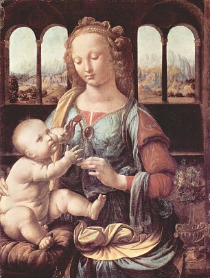 Leonardo Da Vinci Madonna mit der Nelke Wandbilder 