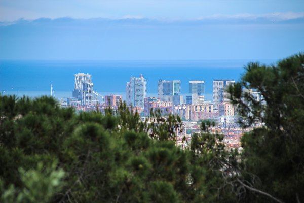 Buerogebaeude in Barcelona Wandbild