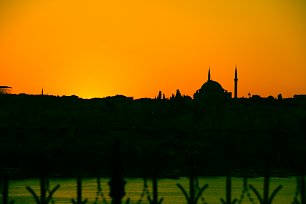 Silhouette Moschee Wandbild